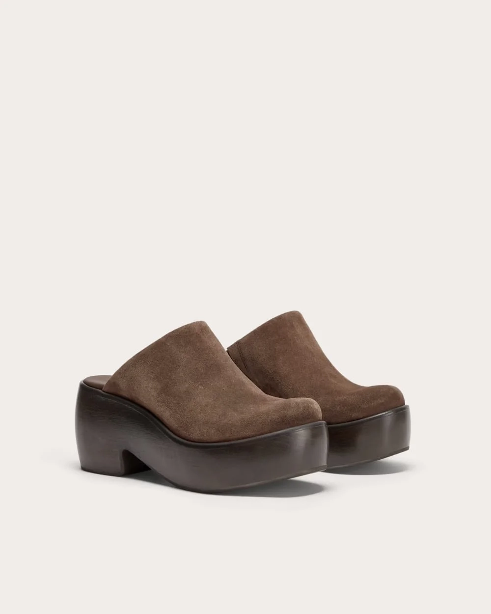 The Wooden Puffa Clog | Dark Umber Suede (3)