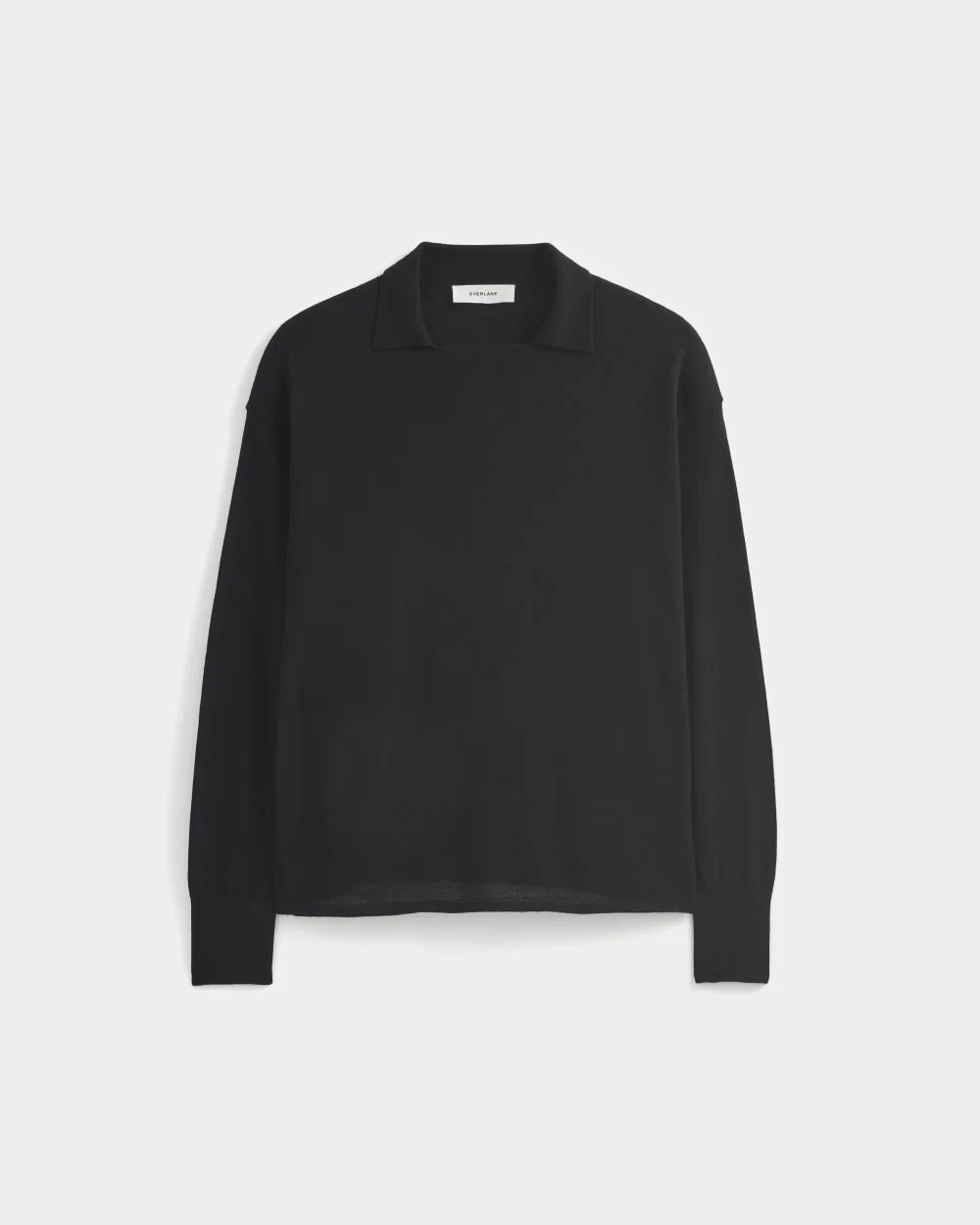 Oversized Polo in Ultrafine Merino | Black (5)