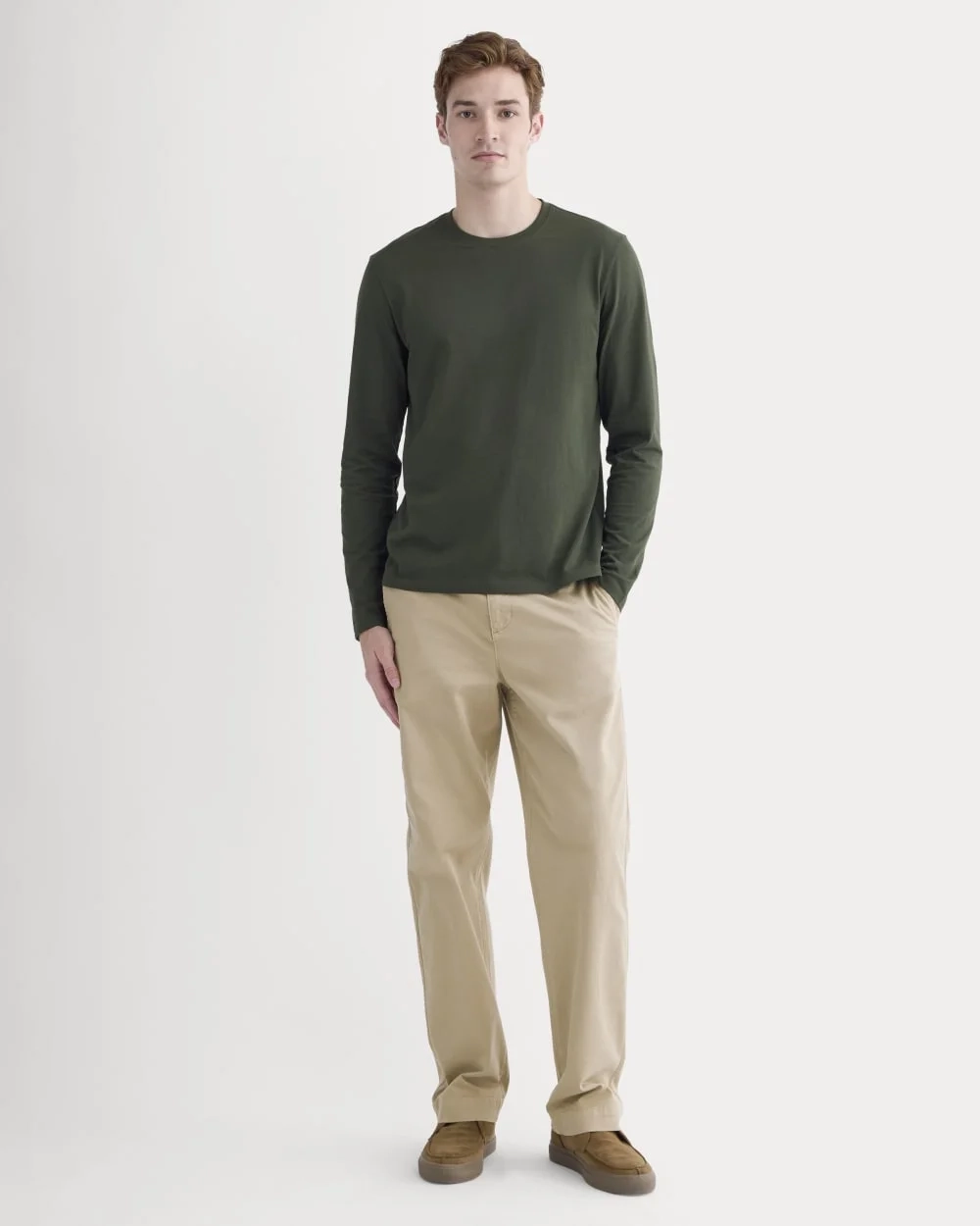 The Essential Organic Long-Sleeve Tee | Dark Green (4)