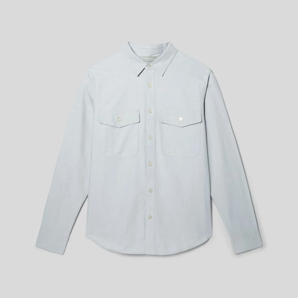 The Organic Oxford Relaxed Utility Shirt | Grey (4)