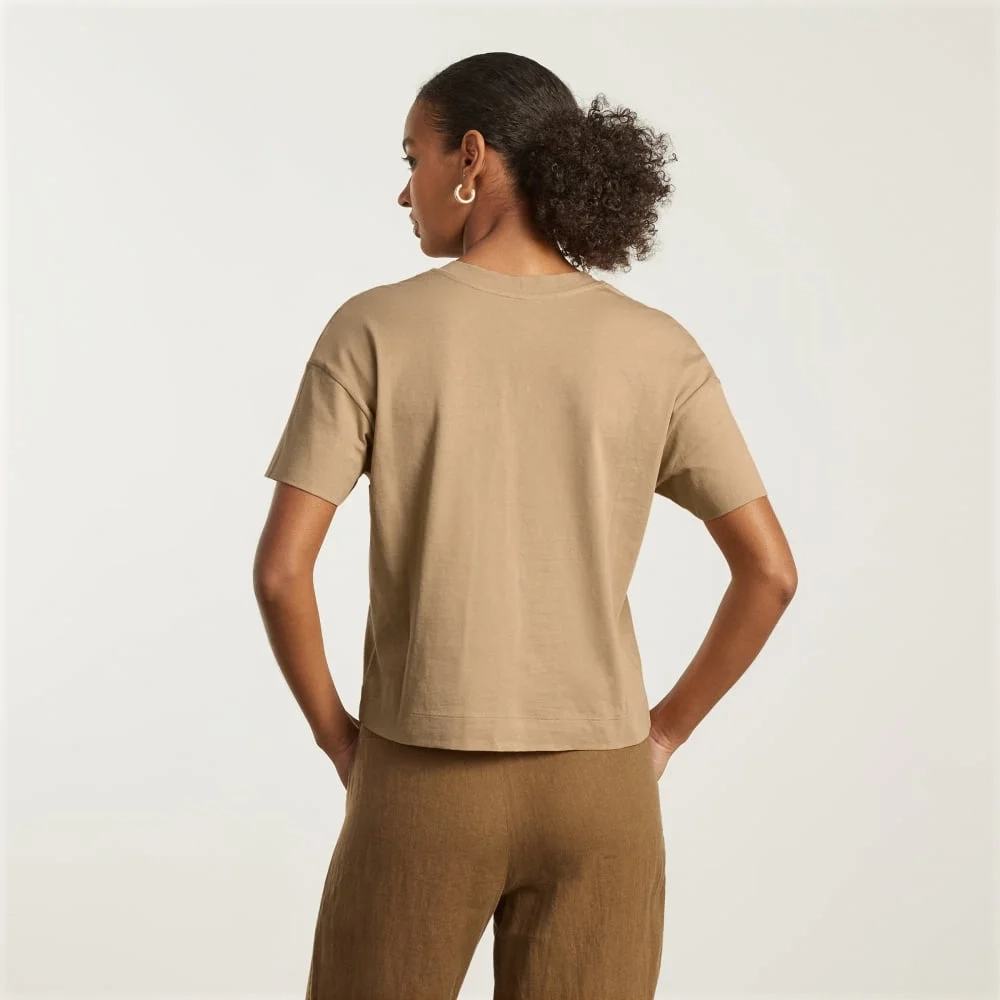 The Organic Cotton Slouchy V-Neck | Iced Coffee (5)