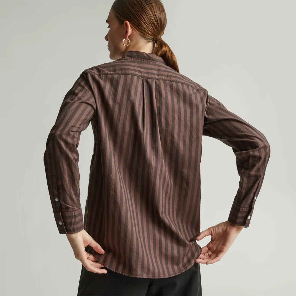 The Must-Have Shirt in Silky Cotton | Chocolate Brown / Black (5)
