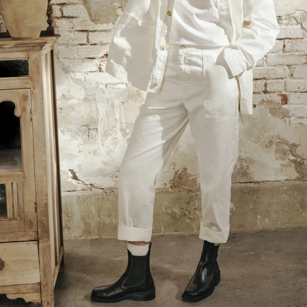The Organic Cotton Herringbone Pant | Bone (7)