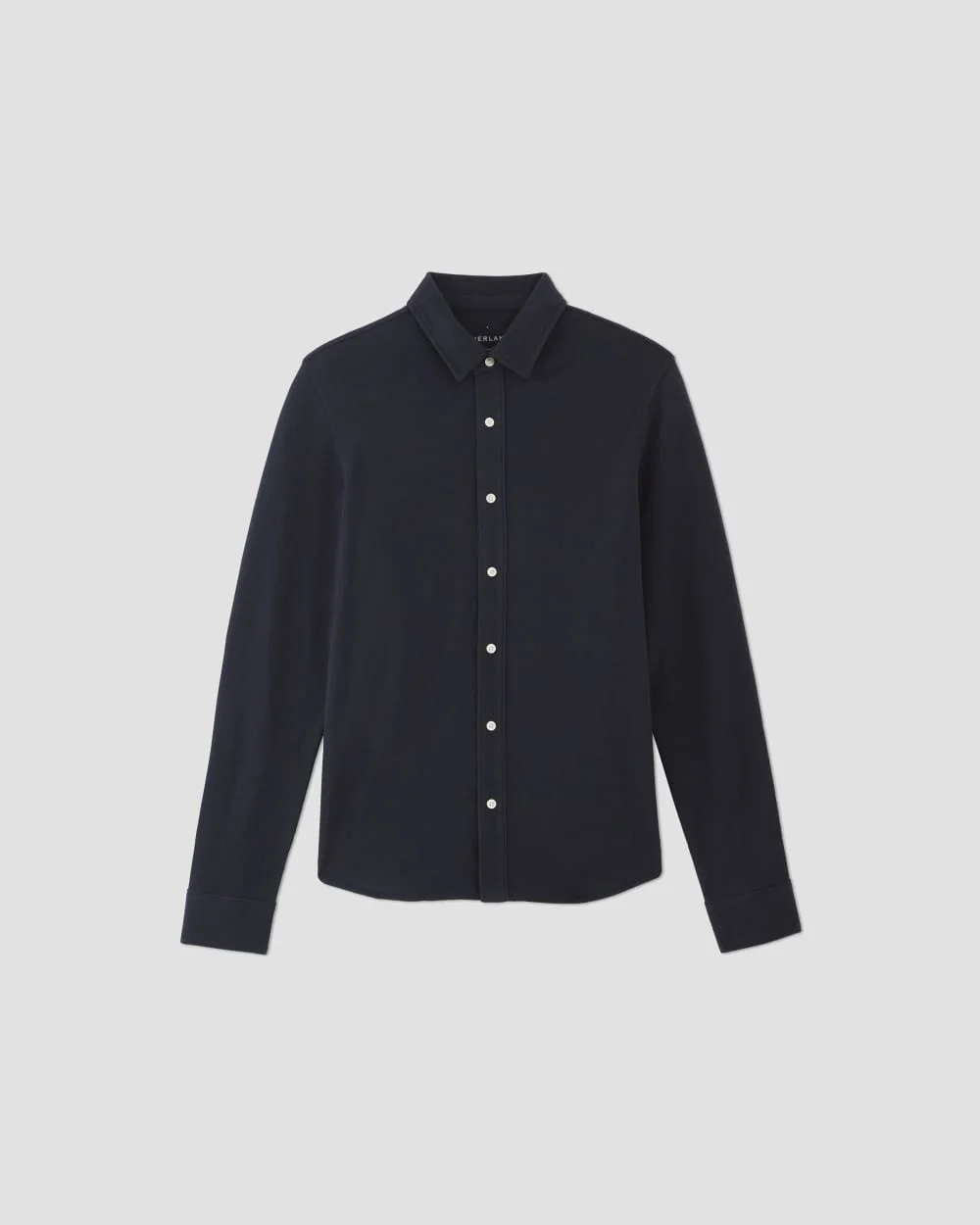 The Long-Sleeve Pique Shirt | Deep Navy (3)