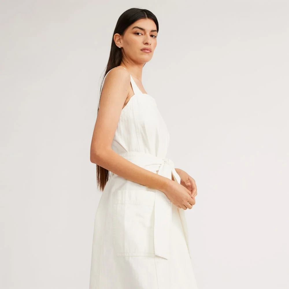 The Organic Cotton Herringbone Dress | Bone (4)