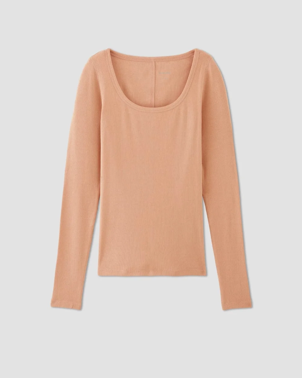 The Luxe Rib Long-Sleeve Scoop-Neck Tee | Blush Pink (3)