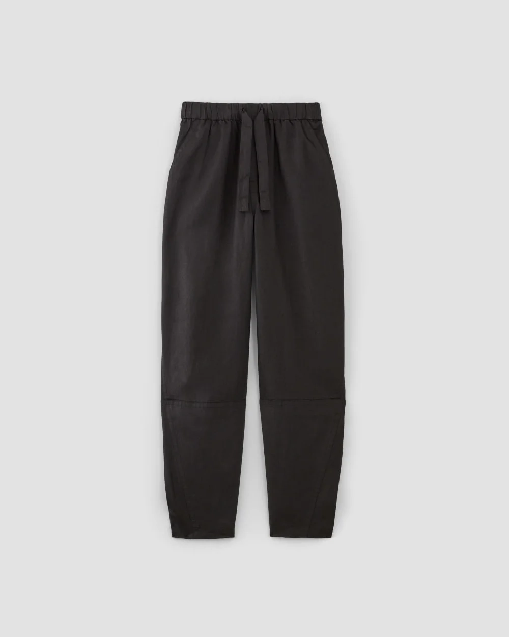 The Linen Pull-On Barrel Pant | Black (5)