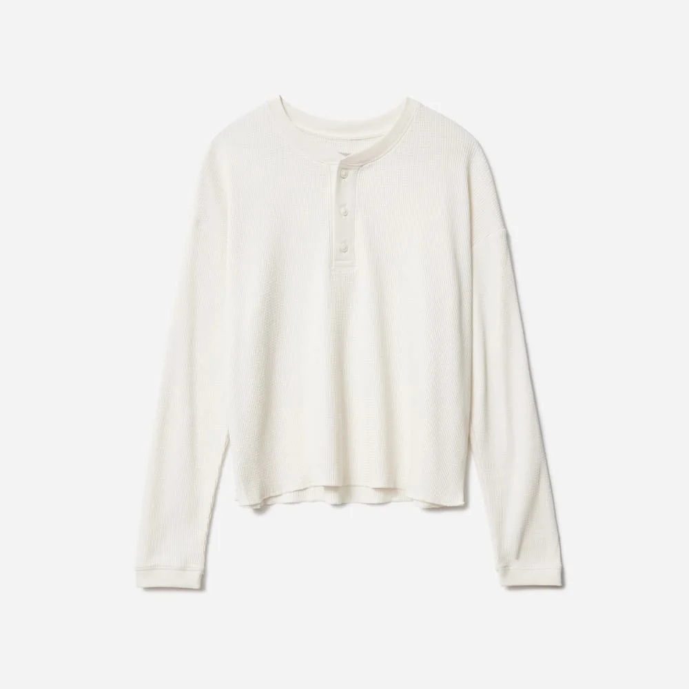 The Organic Cotton Waffle Henley | Bone (4)