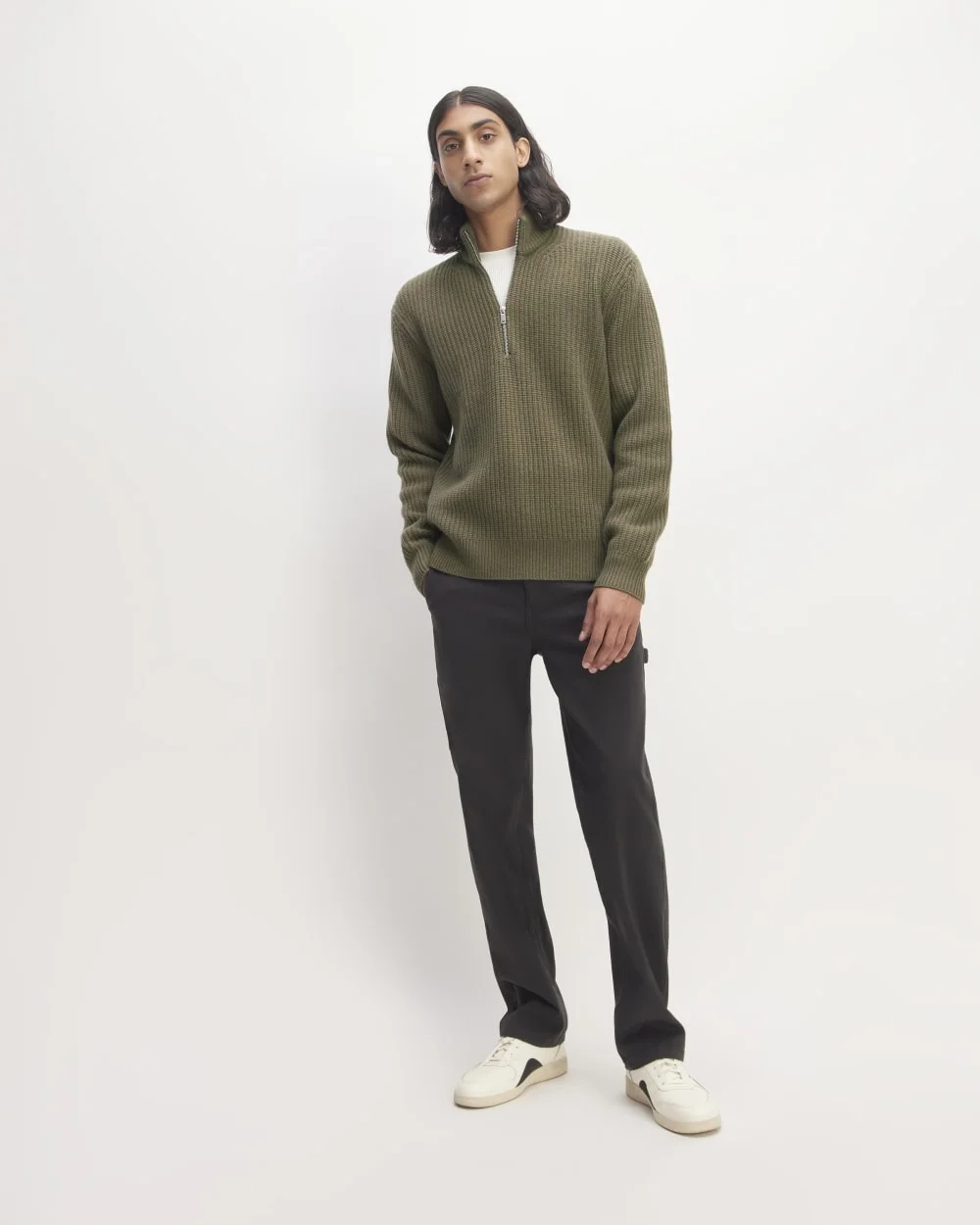 The Felted Merino Half-Zip Sweater | Kalamata (5)