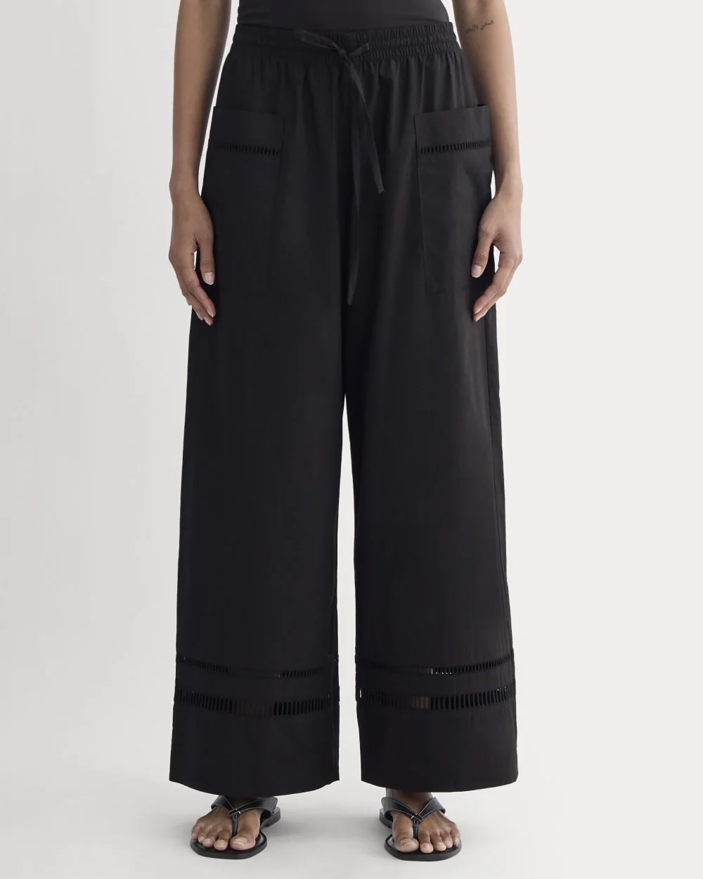 The Lace Trim Pant | Black (4)