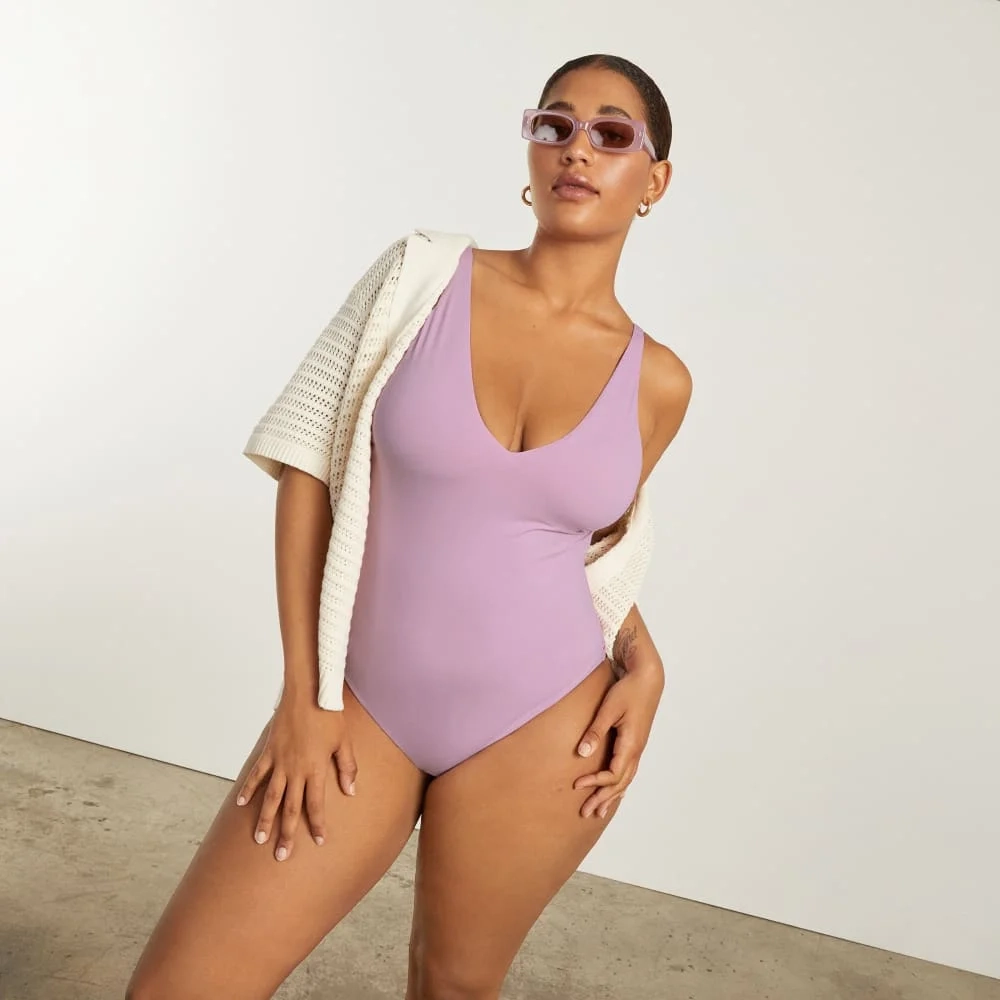 The V-Neck One-Piece | Lilac (6)