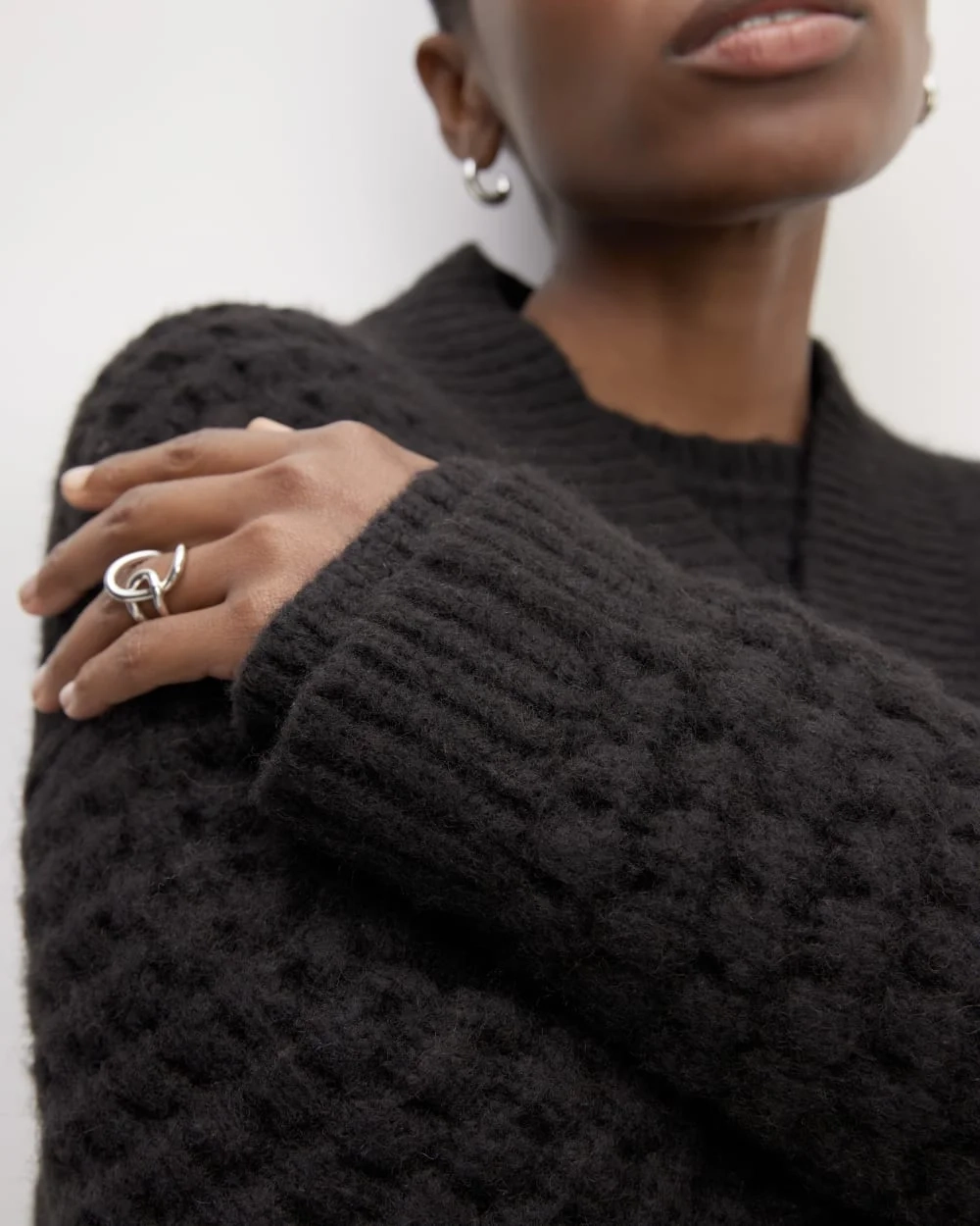 The Cloud Oversized Textured Cardigan | Black (3)
