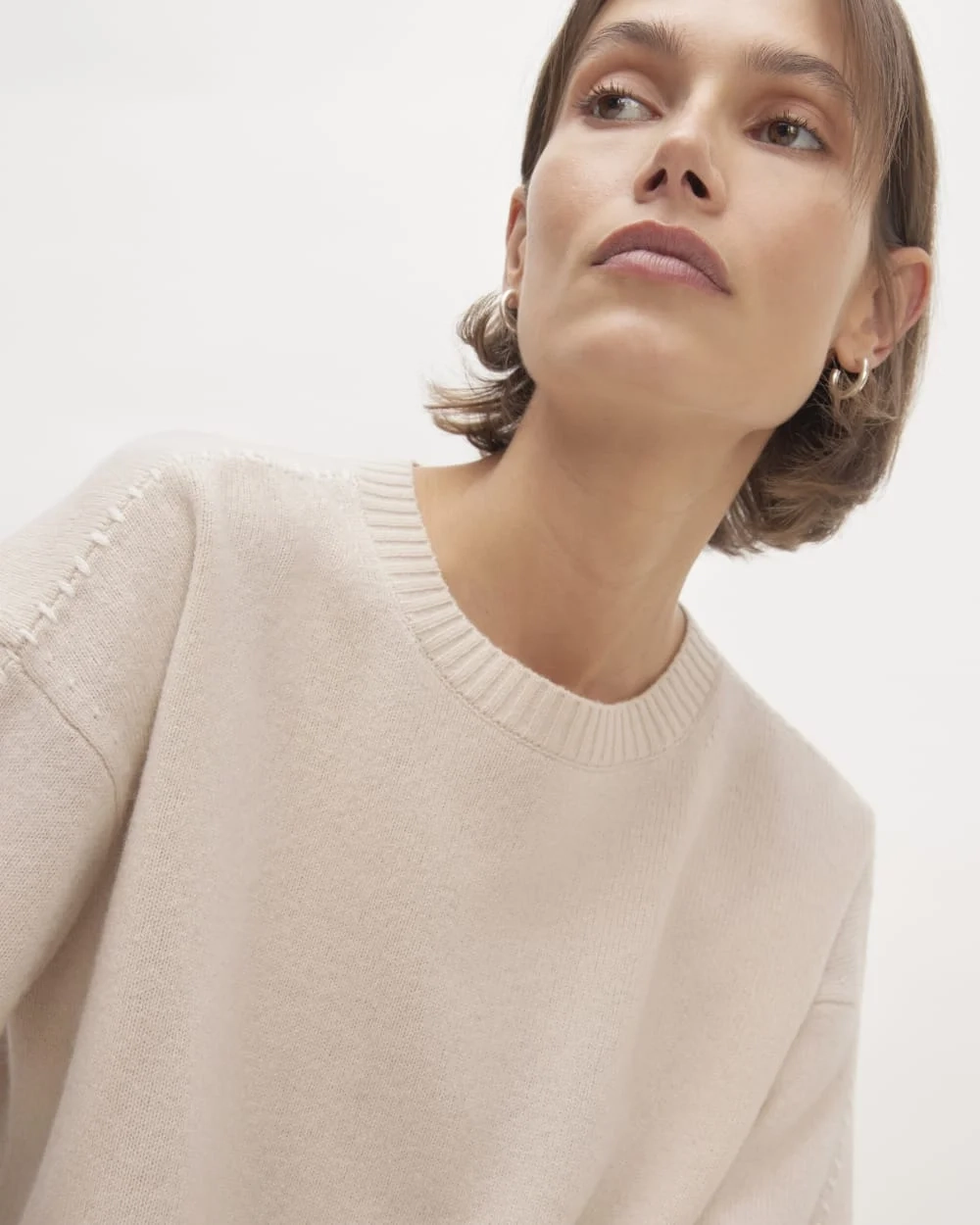 The Good Merino Wool Crewneck Sweater | Buttermilk / White (4)