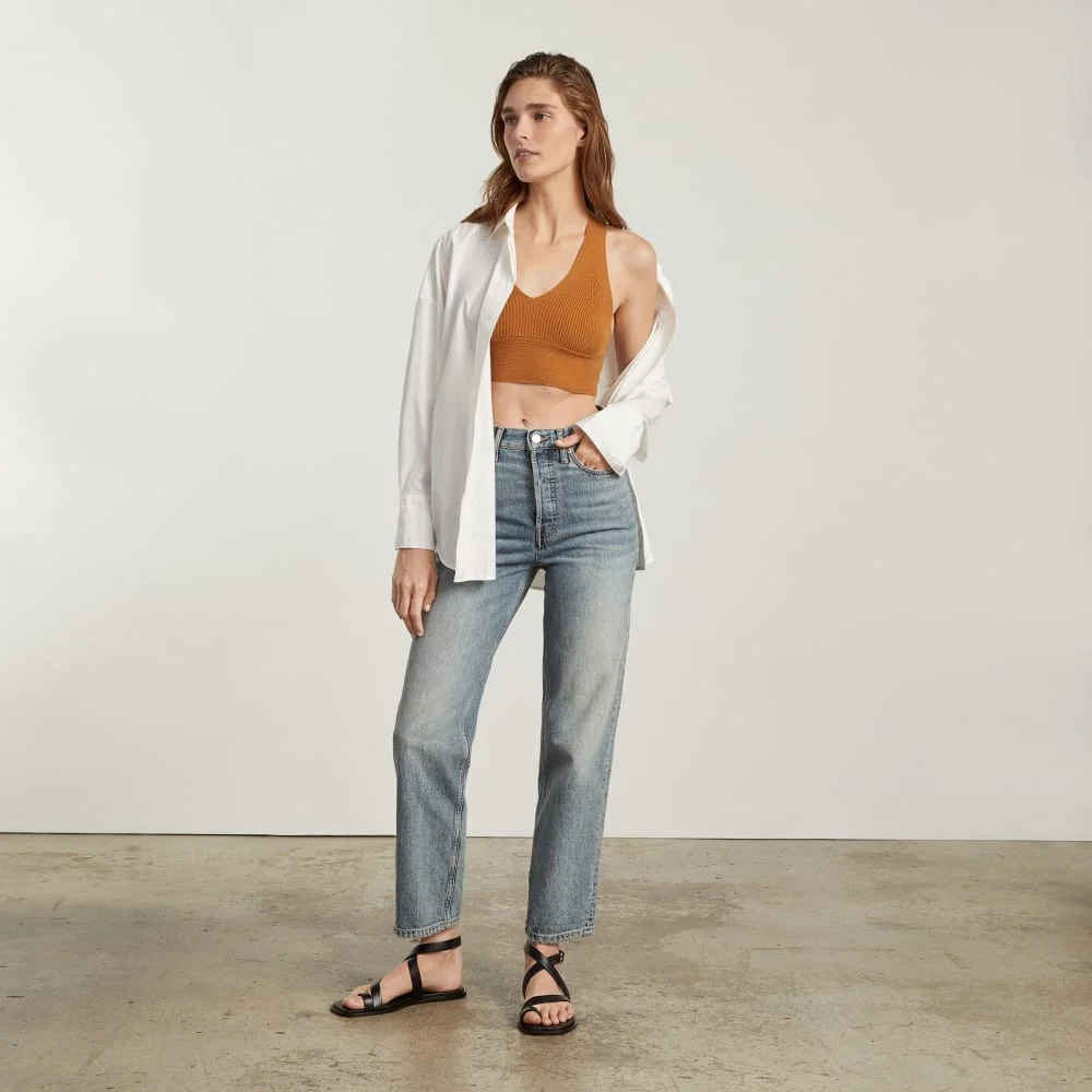 The Cross-Back Cropped Sweater Top | Butter Caramel (6)