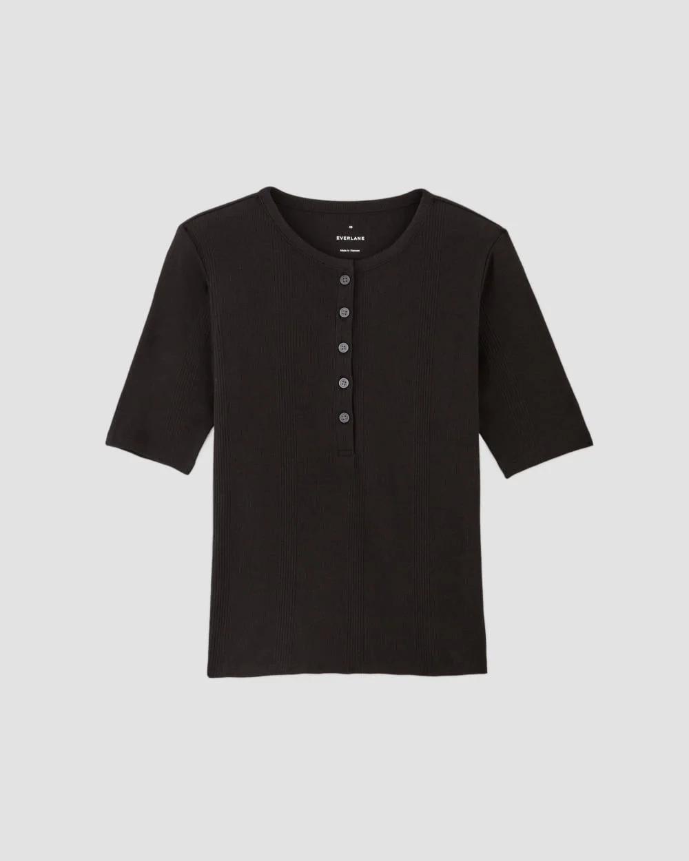 The Vintage Rib Henley | Black (5)