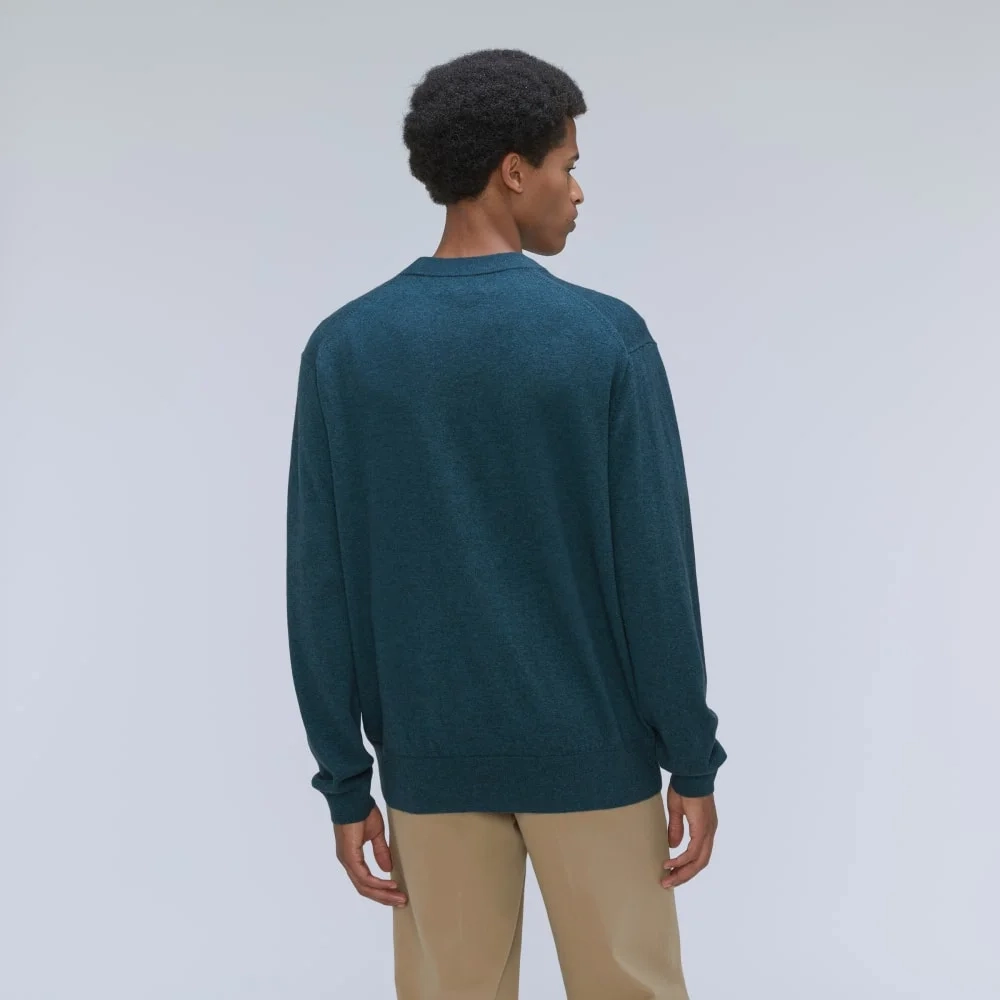 The Merino-Blend Crewneck Sweater | Deep Teal (6)