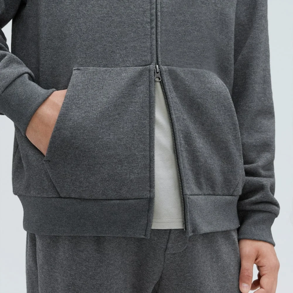 The Organic Track Full Zip | Dark Heather Grey (5)