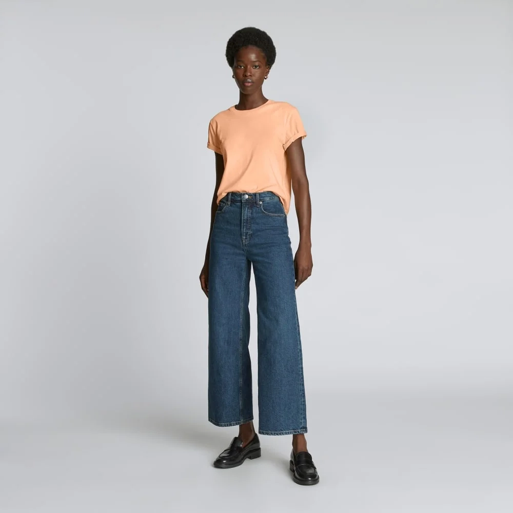 The Box-Cut Tee in Essential Cotton | Apricot | No Pocket (4)