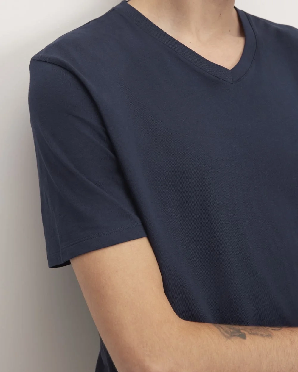 The Organic Cotton V-Neck Tee | Deep Navy (3)