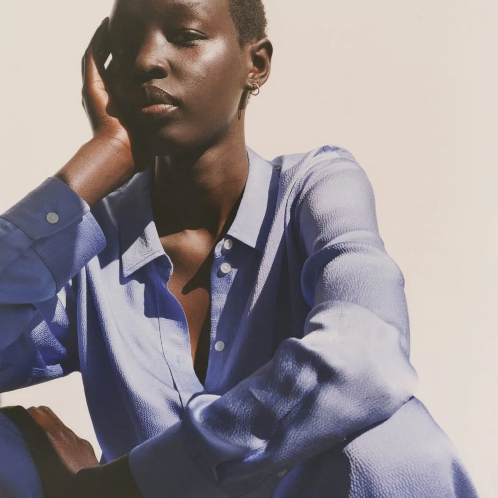 The Satin Relaxed Shirt | Cornflower Blue (6)