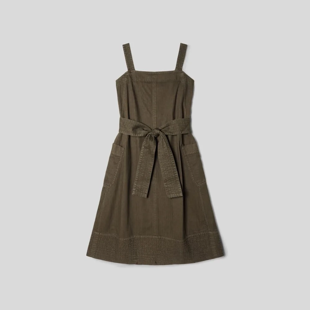 The Organic Cotton Herringbone Dress | Beech (6)