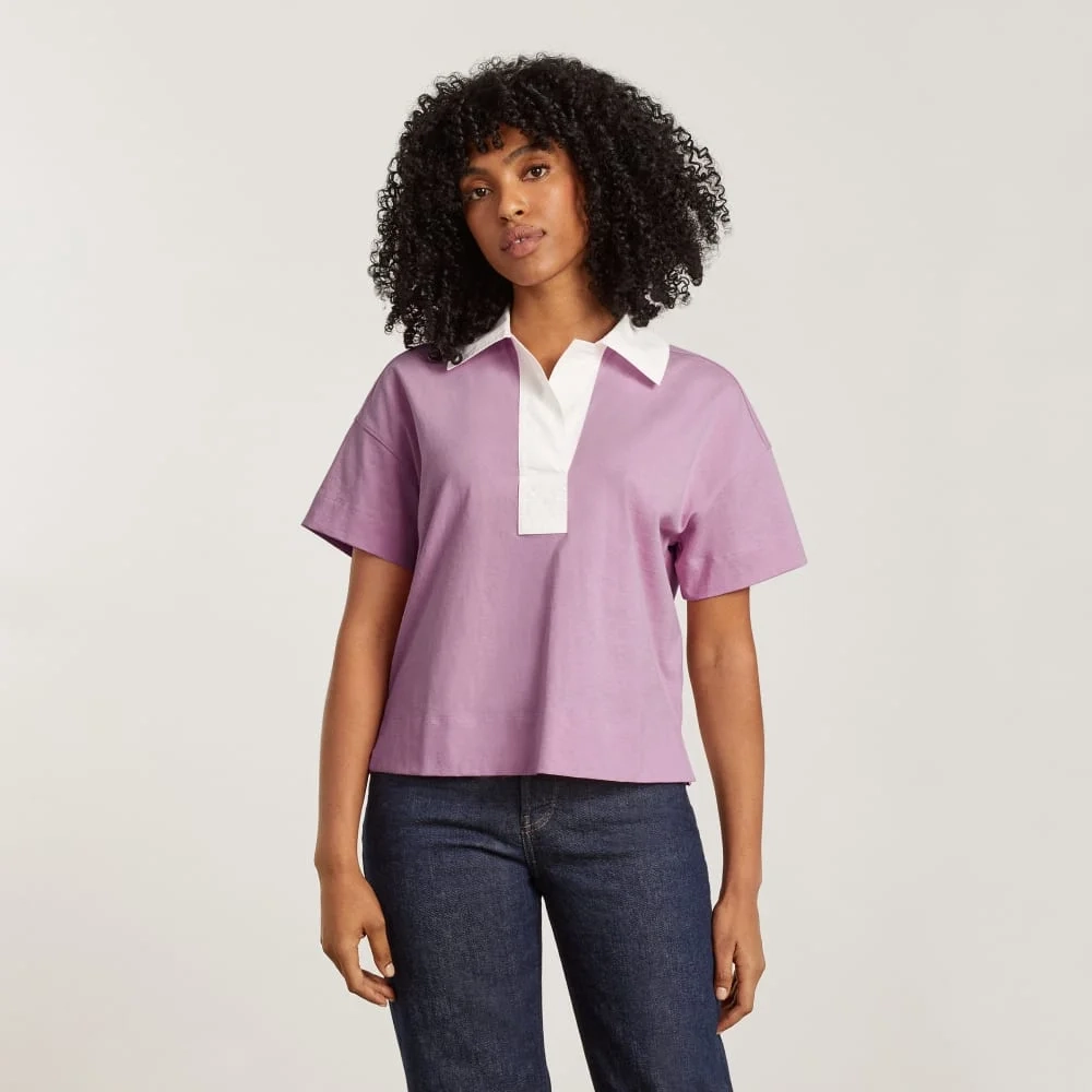 The Retro Jersey Polo | Mauve / Bone (4)