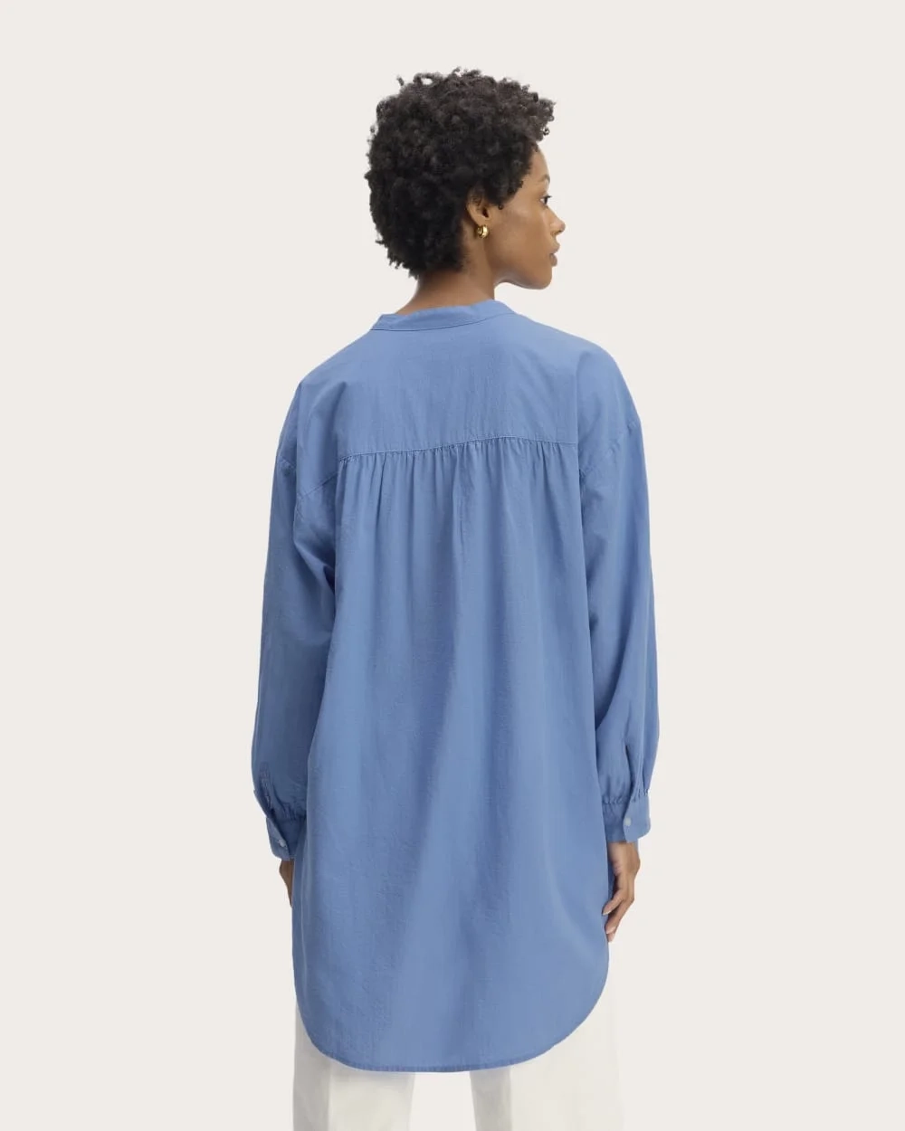 The Gauze Oversized Shirt | Blue Opal (5)