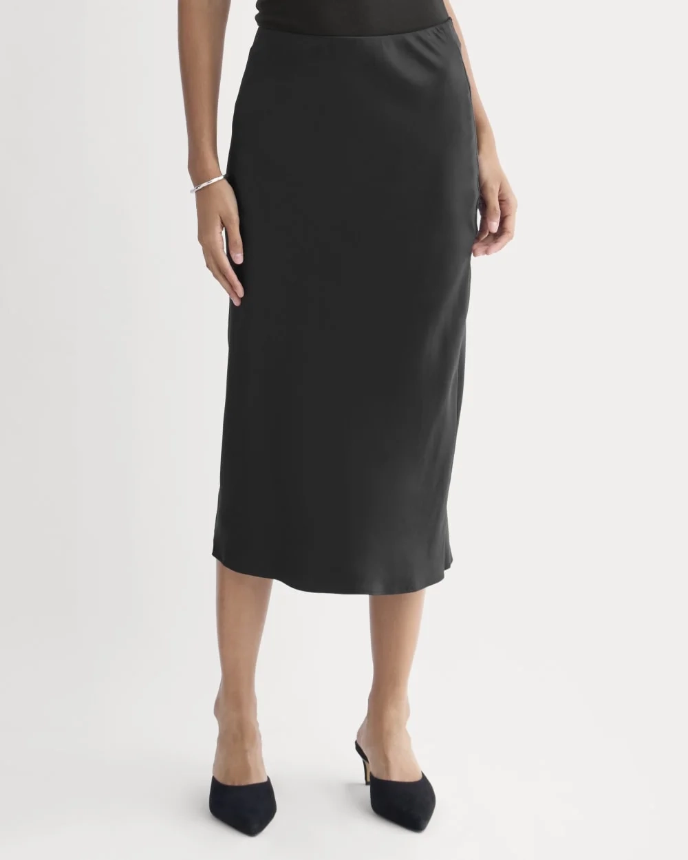 Slip Skirt in Silk Charmeuse | Black (4)