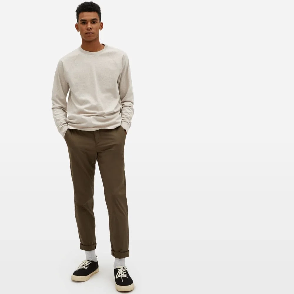 The Premium-Weight Long-Sleeve Crew | Uniform | Heather Oatmeal (4)