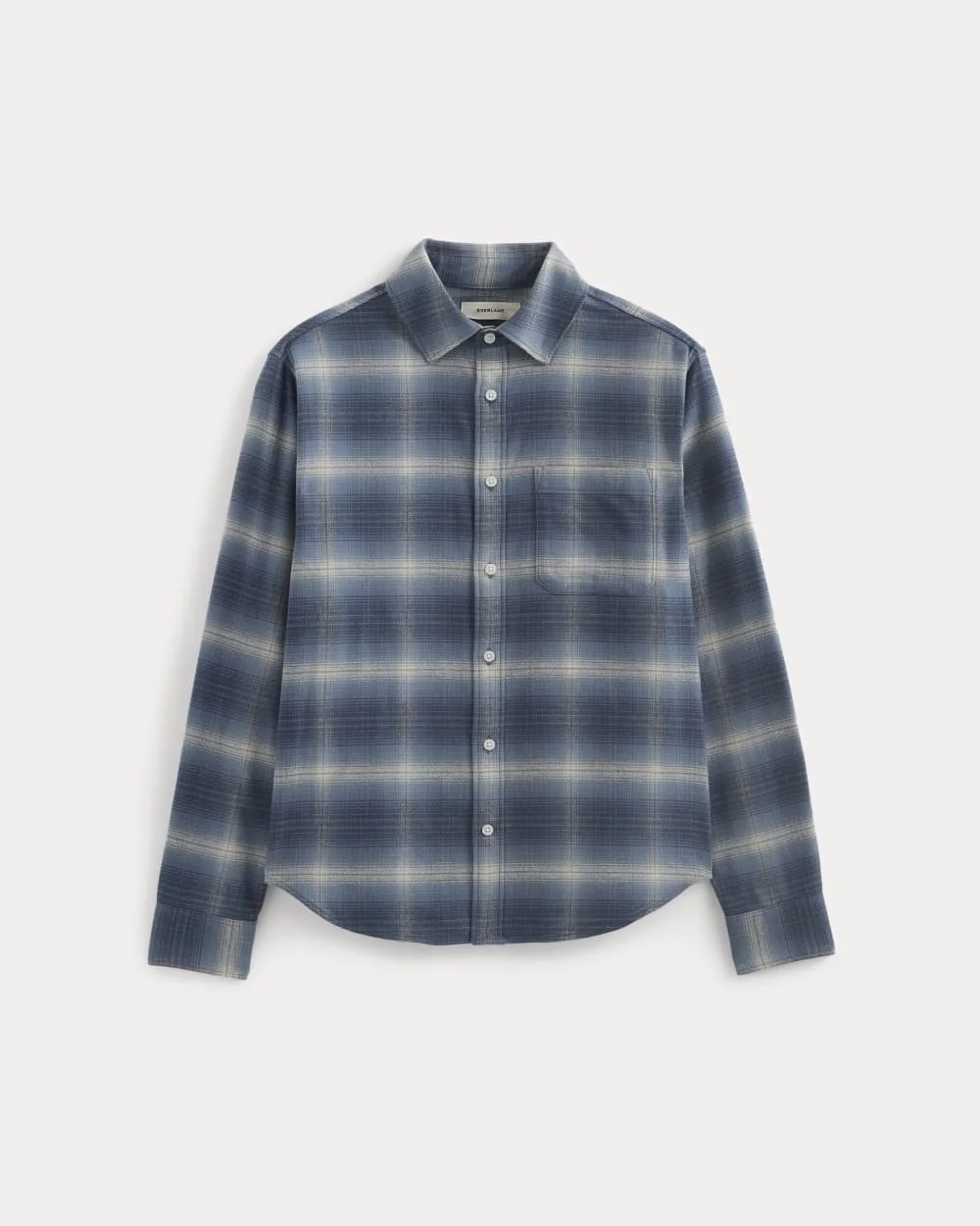 Brushed Flannel Shirt | Blue Ombre Plaid (6)