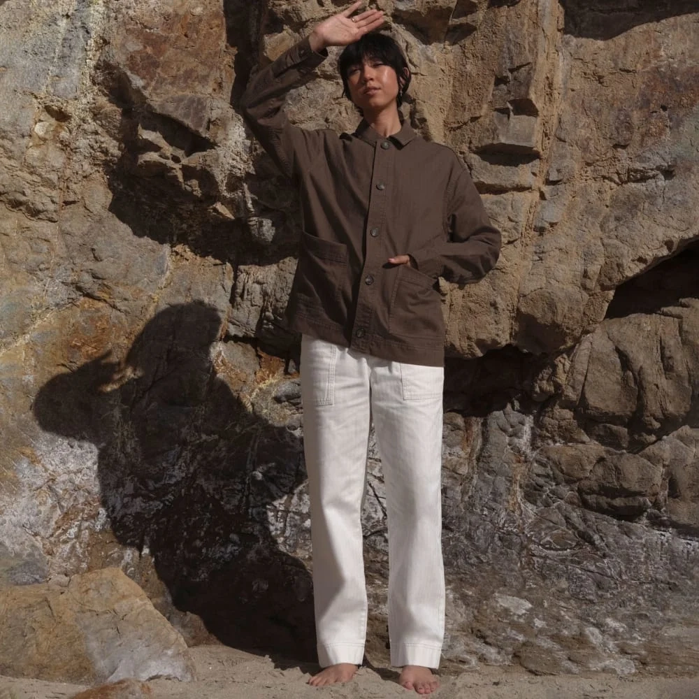 The Organic Cotton Herringbone Pant | Bone (8)