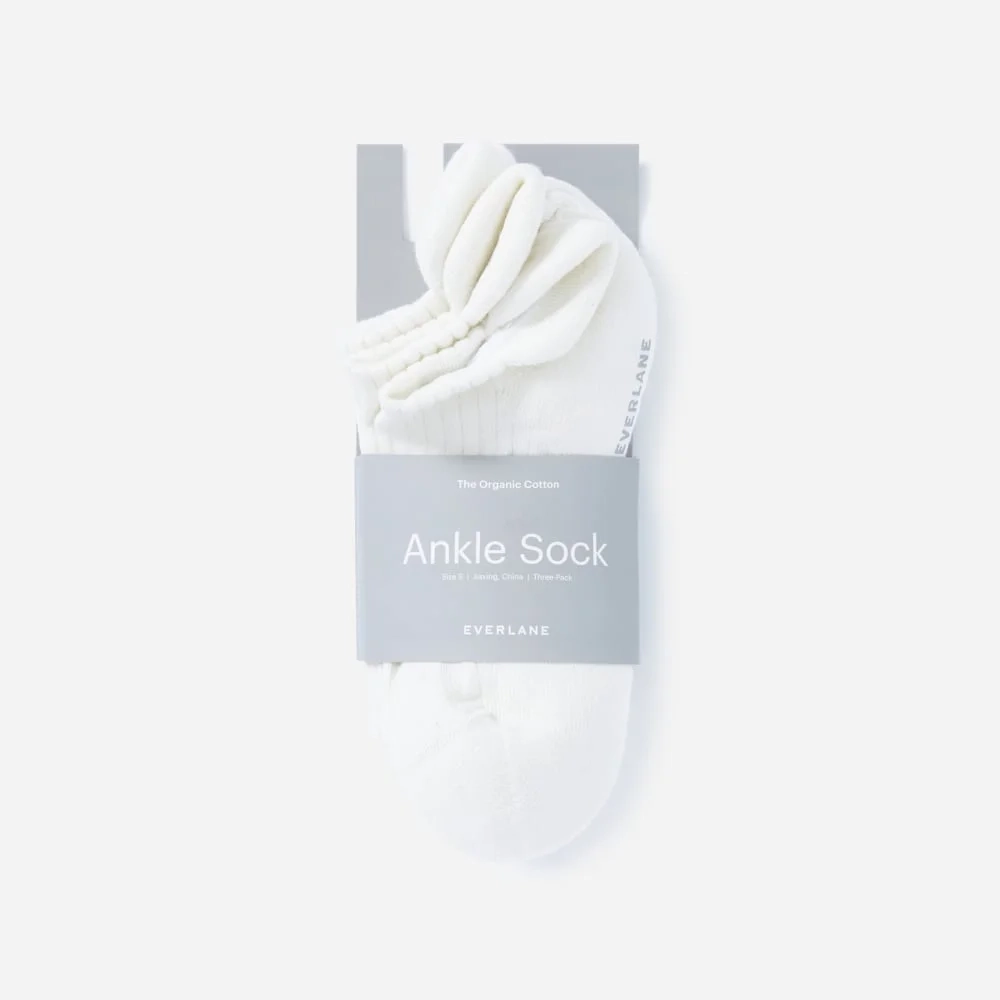 The Organic Cotton Ankle Sock 3-Pack | White (2)