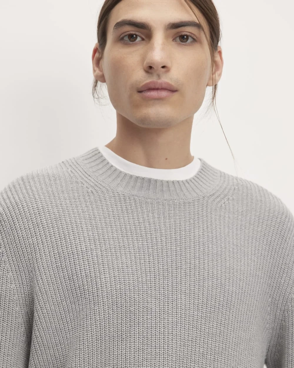The No-Sweat Ribbed Crew |  Heathered Grey (4)