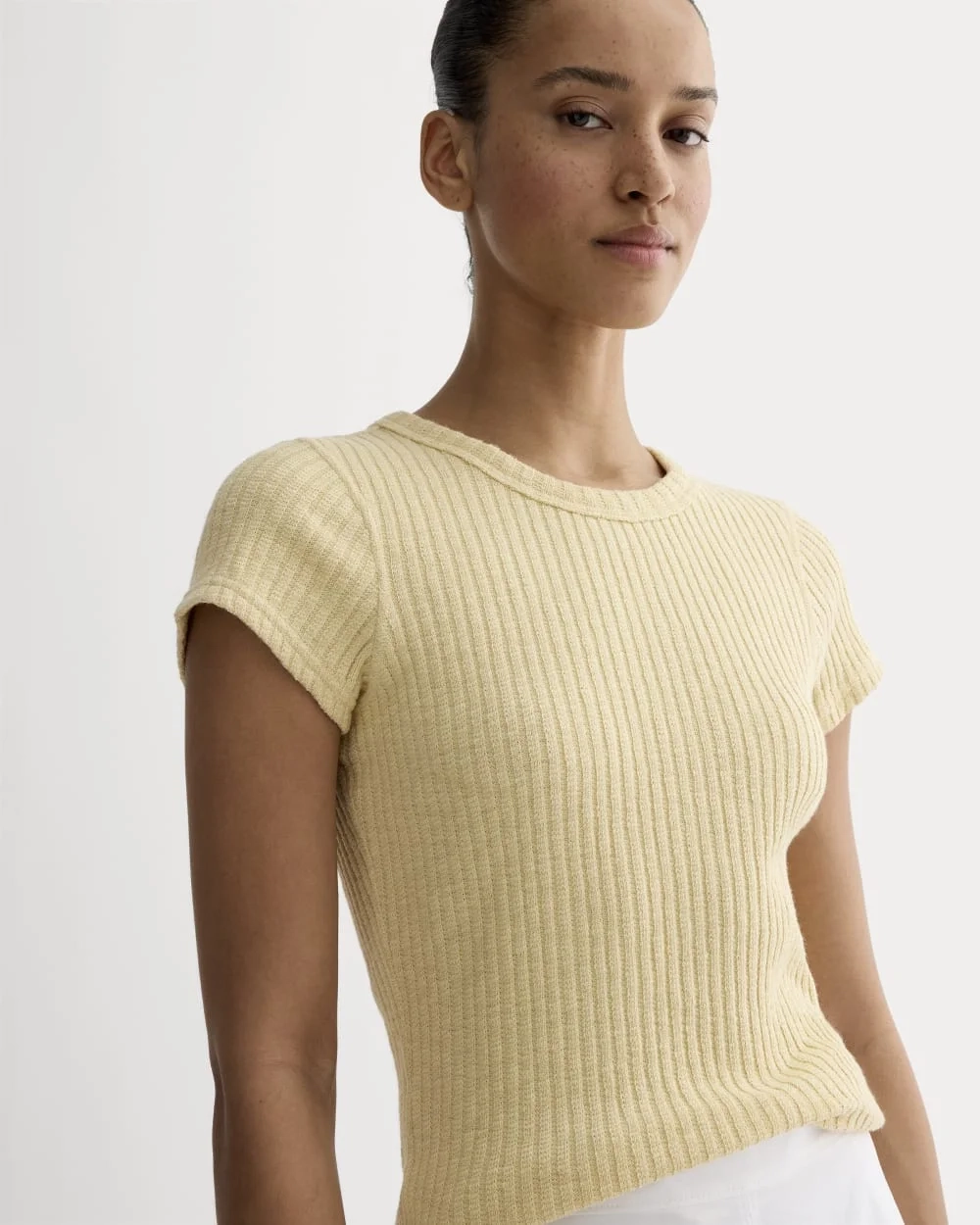 The Cozy Rib Tee | Banana Crepe (4)