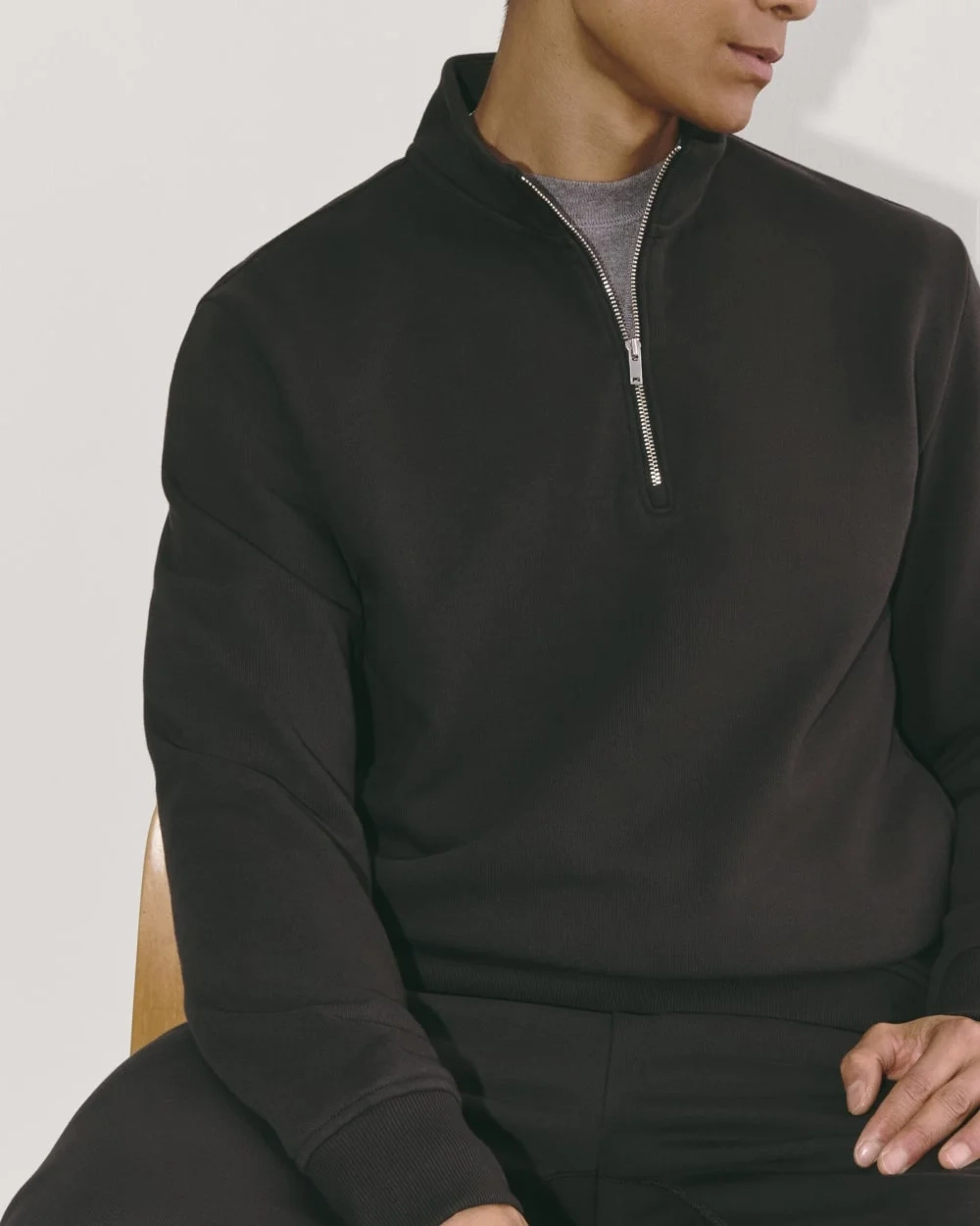 The Off-Duty Terry Quarter-Zip | Black (6)