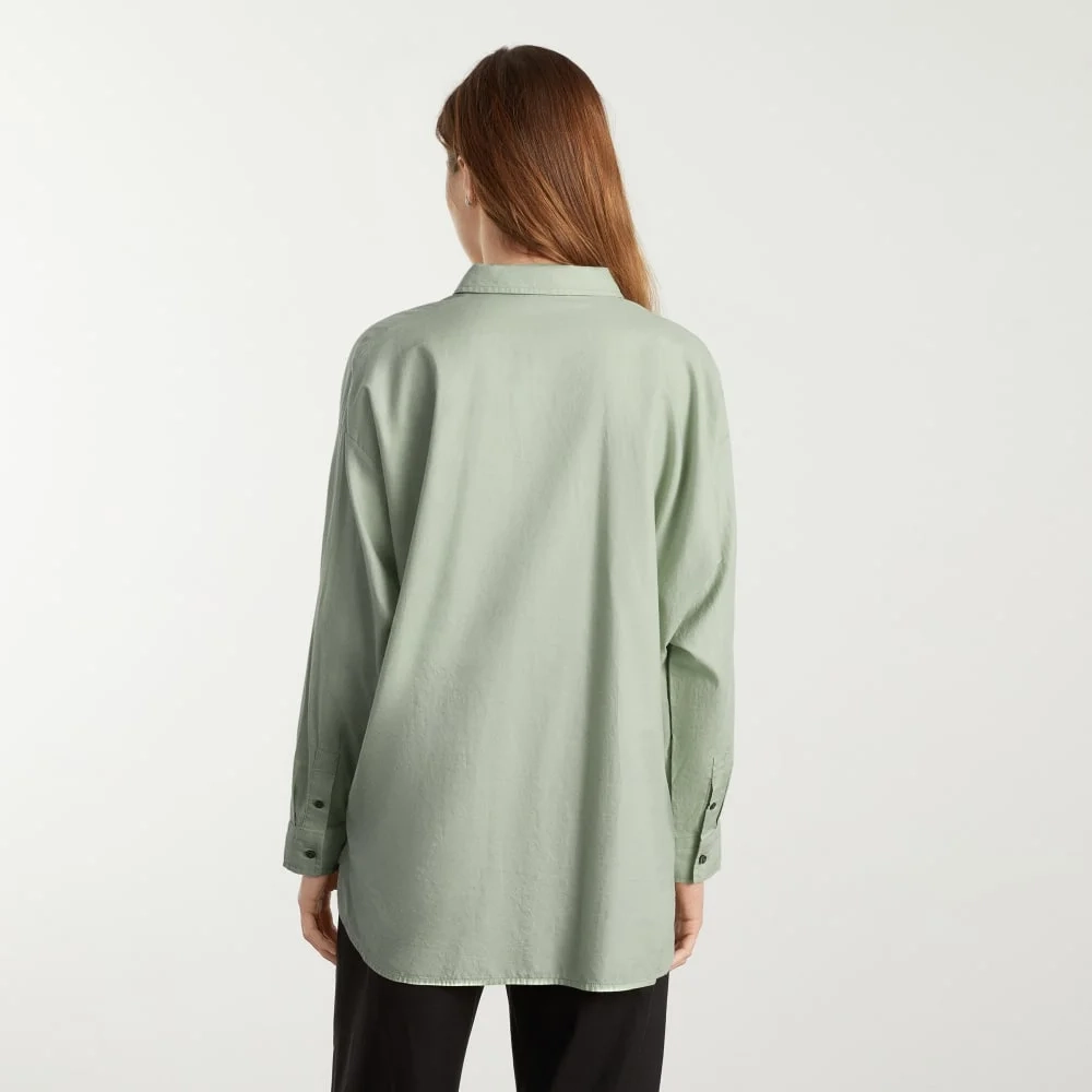 The Oversized Silky Cotton Shirt | Laurel (5)