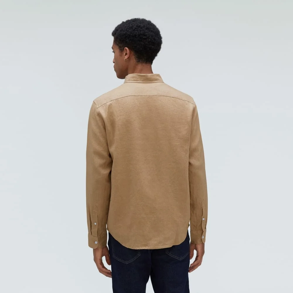The Classic Shirt in Linen | Iced Coffee (6)