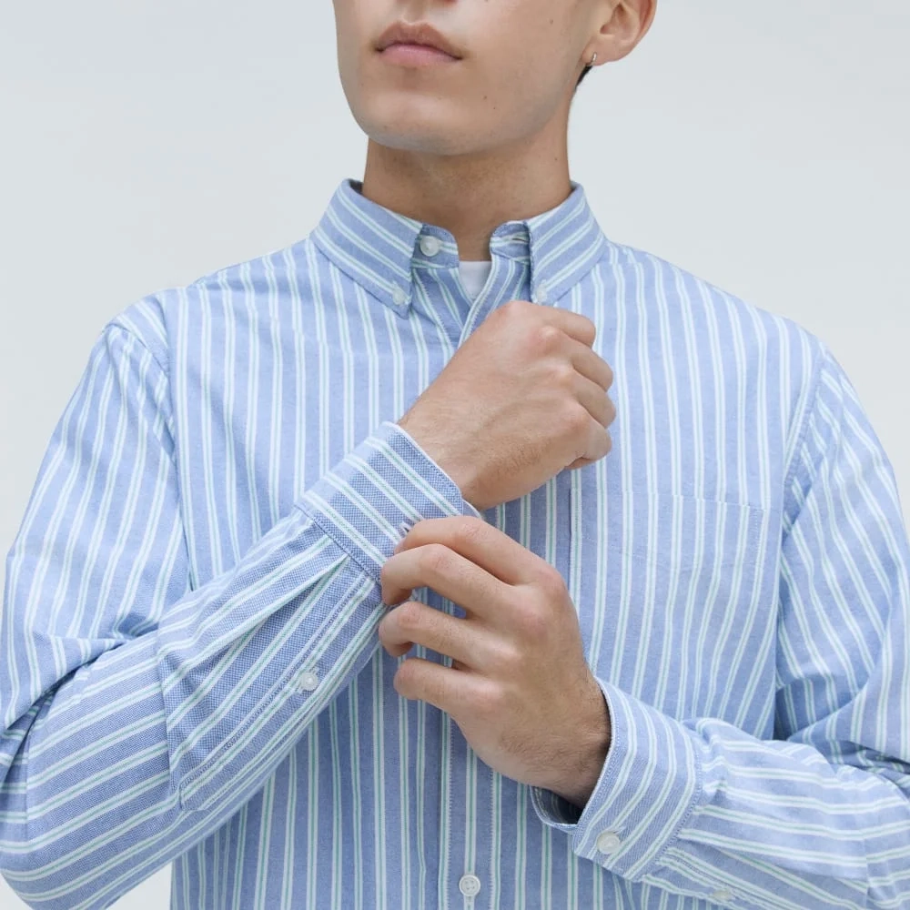 The Standard Fit Japanese Oxford Shirt | Uniform | Lapis Blue / Bright Jade / Op (4)