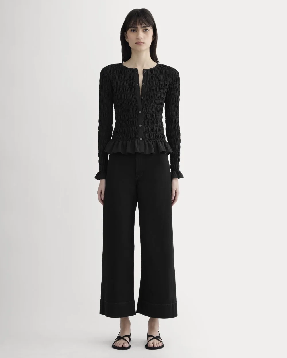 The Smocked Cardigan | Black (4)