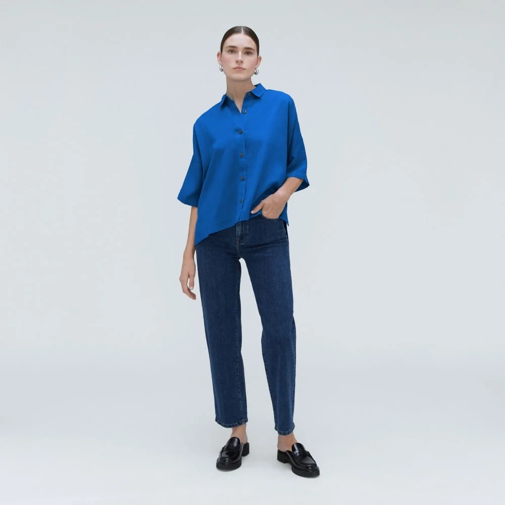 The Drapey Square Shirt | Lapis Blue (3)