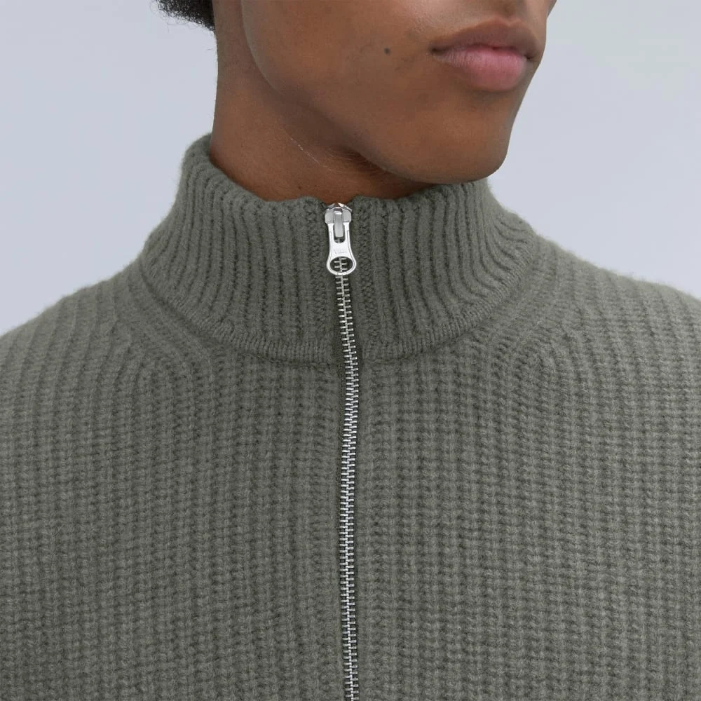 The Felted Merino Half-Zip Sweater | Storm Green (6)
