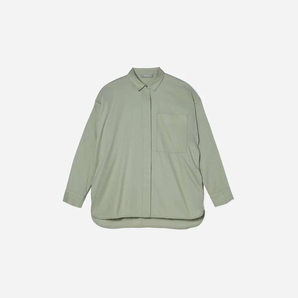 The Oversized Silky Cotton Shirt | Laurel
