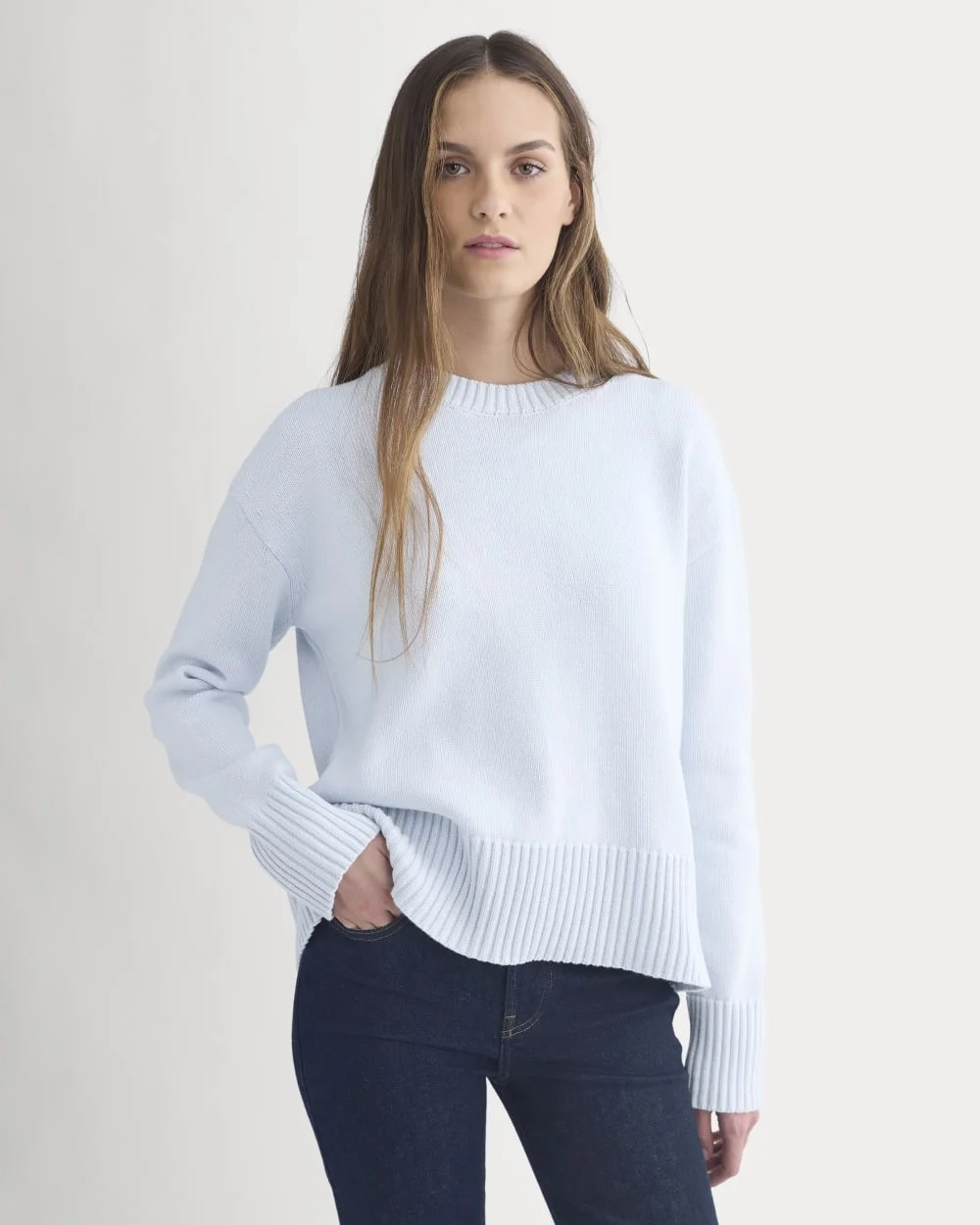 The Boxy Sweater in Everyday Cotton | Skywriting (3)