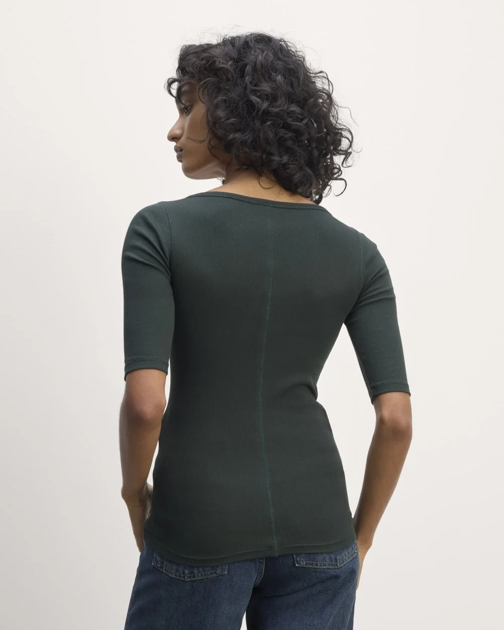 The Luxe Rib Scoop-Neck Tee | Scarab (4)