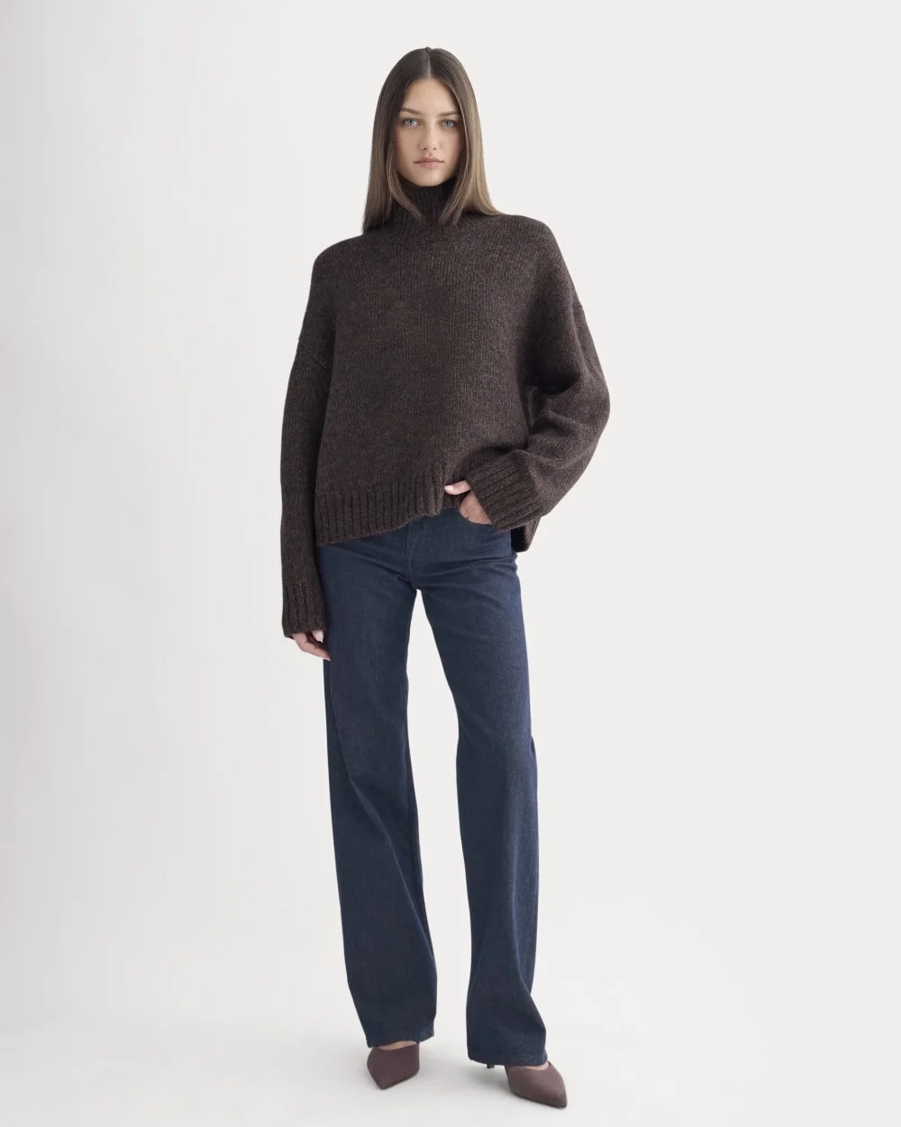 The Cloud Oversized Turtleneck | Heathered Burgundy (5)