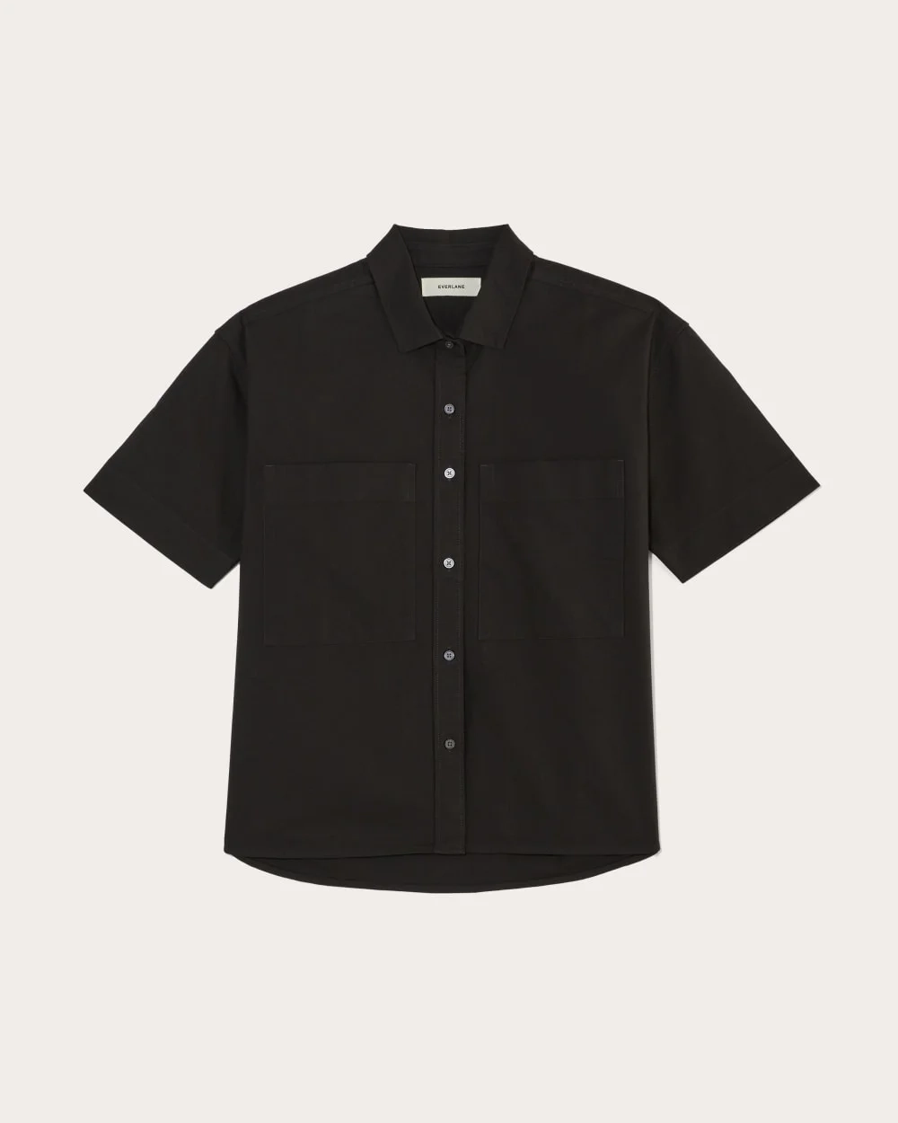 The Short-Sleeve Boxy Oxford | Black (4)