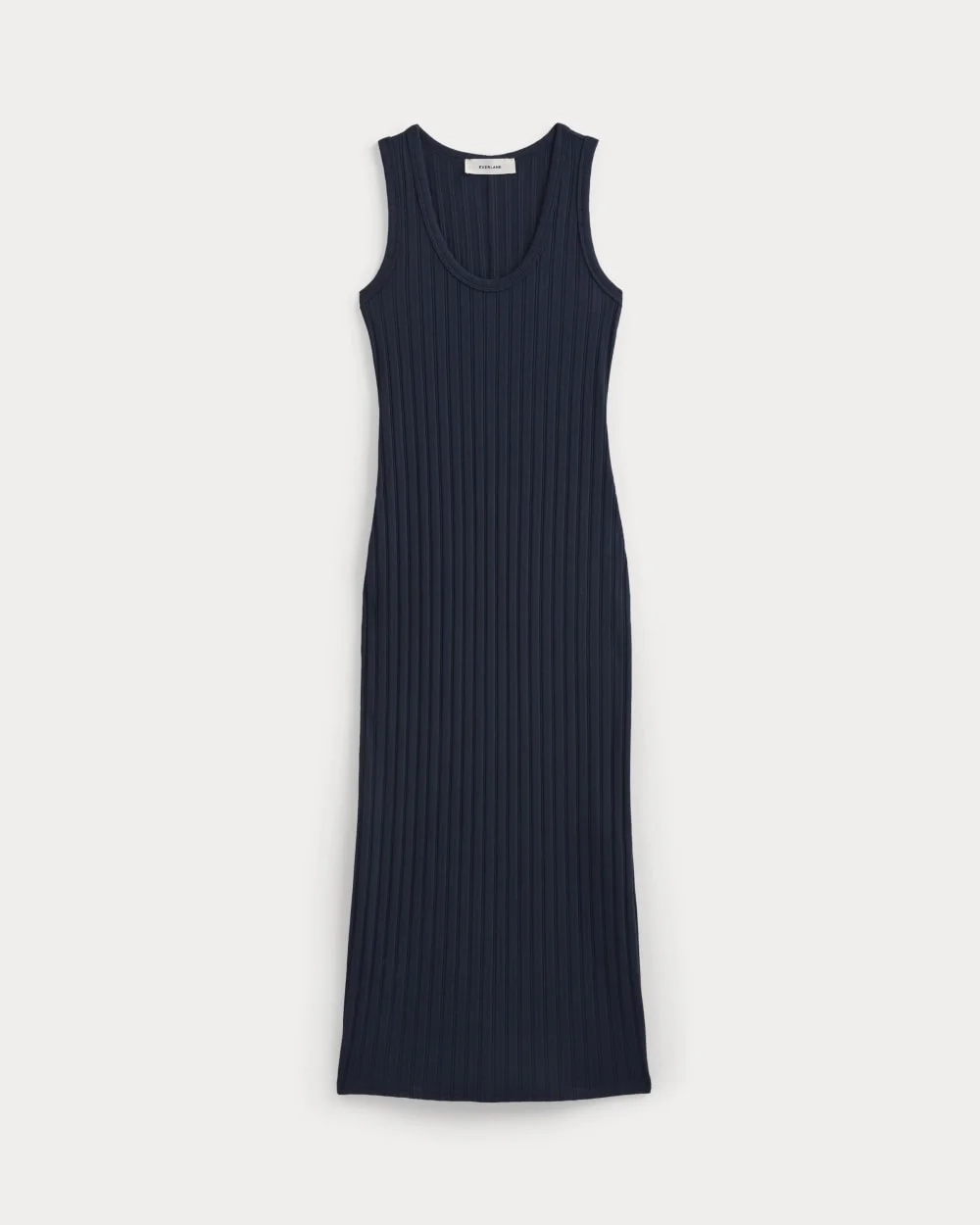Scoop-Neck Midi Dress in Pointelle Knit | Deep Navy (6)