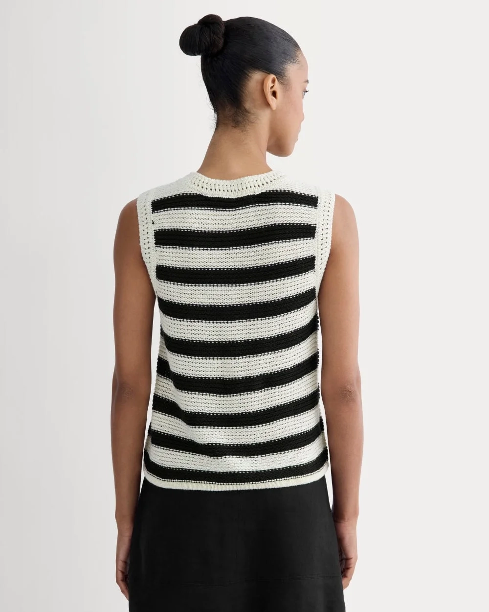 The Organic Cotton Open-Stitch Tank | Canvas / Black (4)