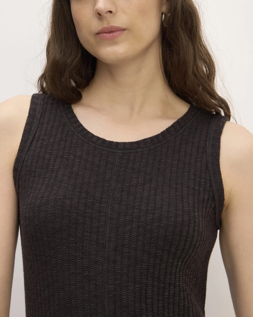 The Rib-Knit A-Line Tank Dress | Black (4)