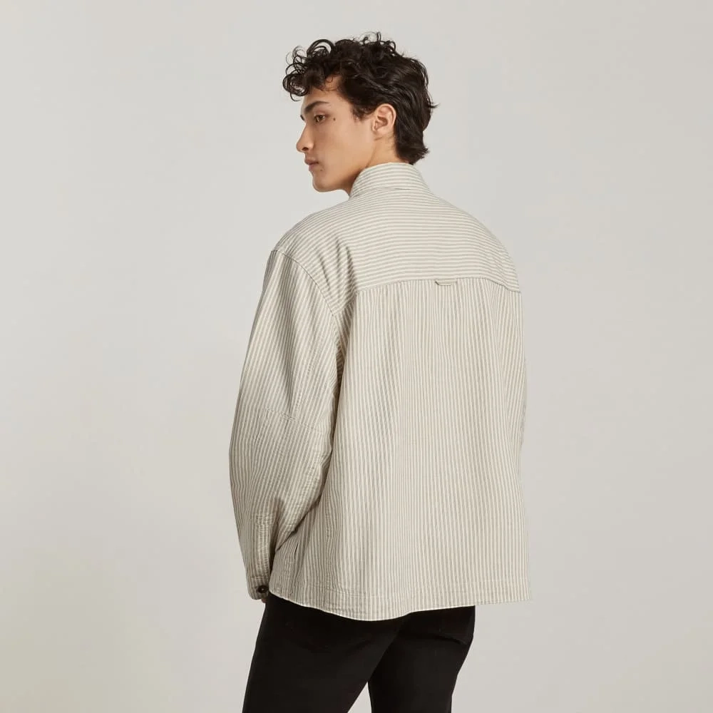 The Everyone Spring Shirt Jacket | Navy Stripe (5)